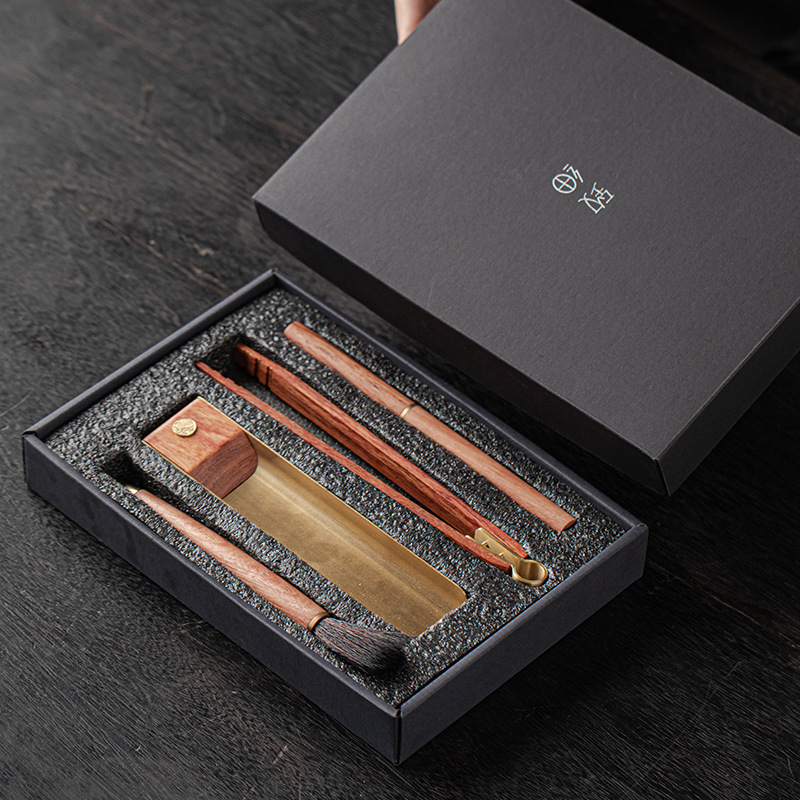 Bán buôn bộ bốn món trà, Bộ sáu quý ông, phụ kiện trà đạo, đồ trang trí nghệ thuật trà cao cấp gia dụng, thìa trà, bút trà