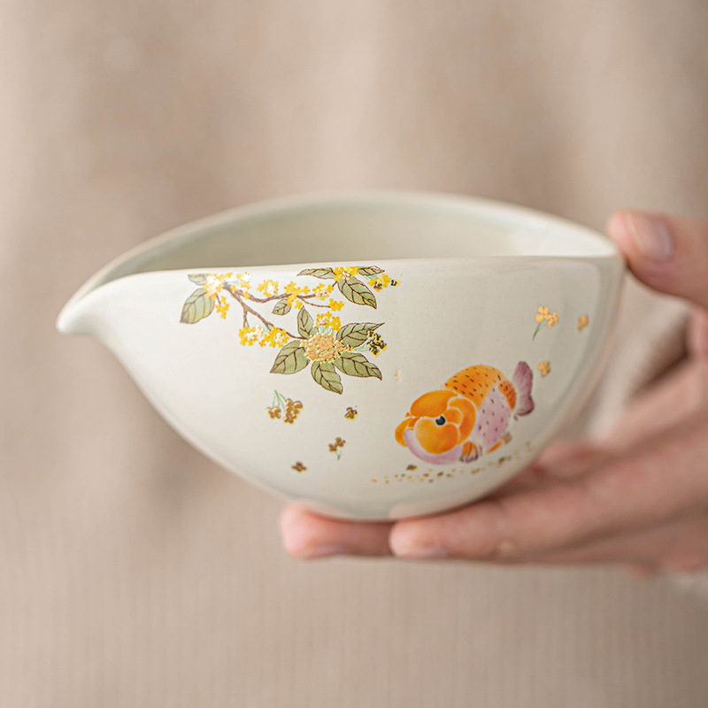 Cốc công bằng gốm sứ sáng tạo gia dụng mẫu mới 2025 Cốc công bằng trà phân tách trà Phụ kiện trà đạo