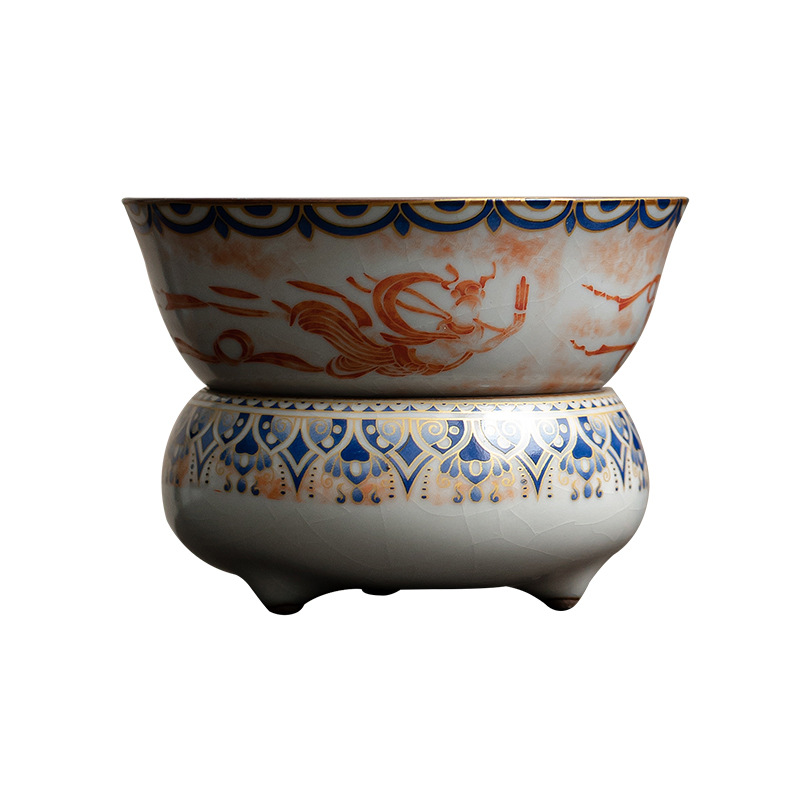 Đôn Hoàng Feitian giả bộ lọc trà lò Song Ru bộ lọc pha trà gia dụng pha trà gốm sứ pha trà hiện vật phụ kiện bộ trà