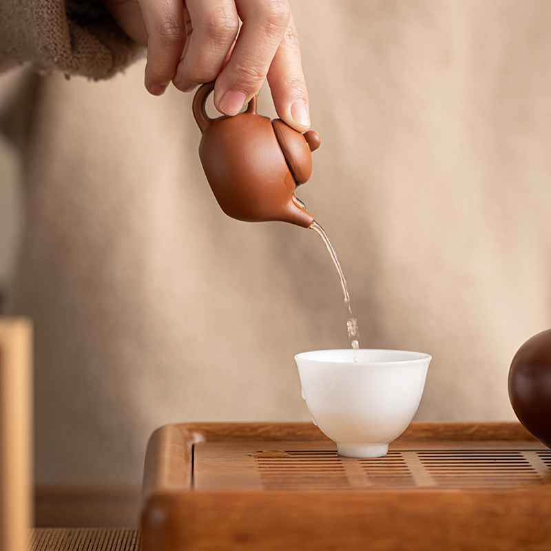 Ấm đầu ngón tay Ấm trà mini cát tím chơi trà bàn pha trà đồ trang trí thú cưng trà đạo Kung Fu không khớp