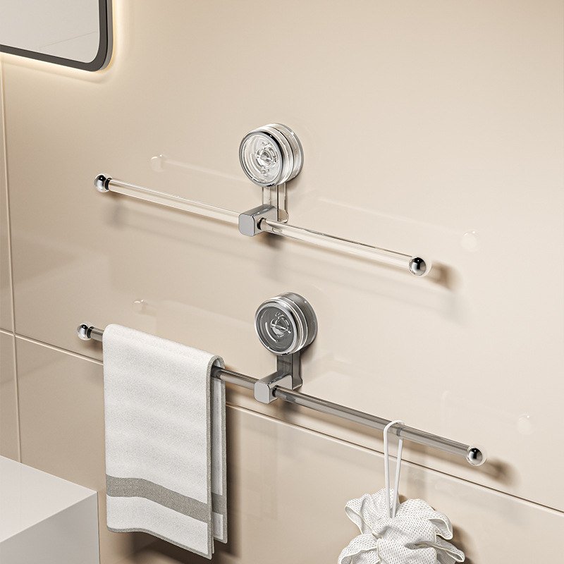 Giá treo khăn cốc hút nhà vệ sinh không cần đục lỗ, giá treo khăn treo tường mạnh mẽ, giá để đồ phòng tắm, móc treo khăn ống lồng