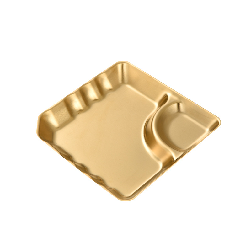 Đĩa vỏ sò inox 304 có ngăn chứa sốt đựng gà rán - khoai tây chiên - thức ăn nhanh, decor cho nhà hàng PBCP34