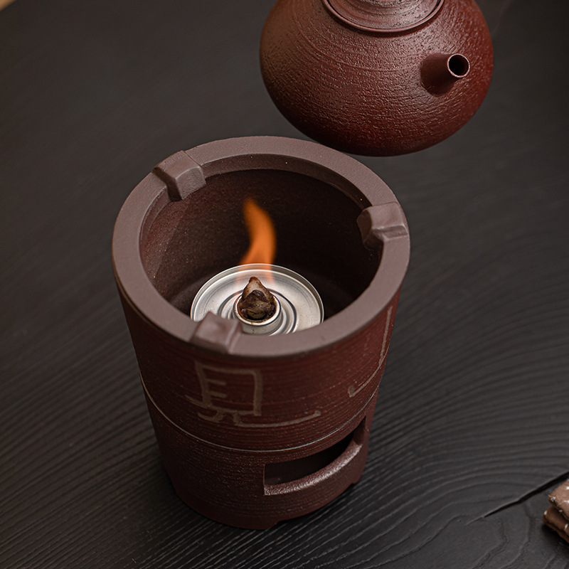 Lao Yan bùn nhìn thấy núi bếp xung quanh bếp nấu trà bếp cồn bếp than pha trà ngoài trời bộ trà kung fu bộ tay cầm bên ấm đơn