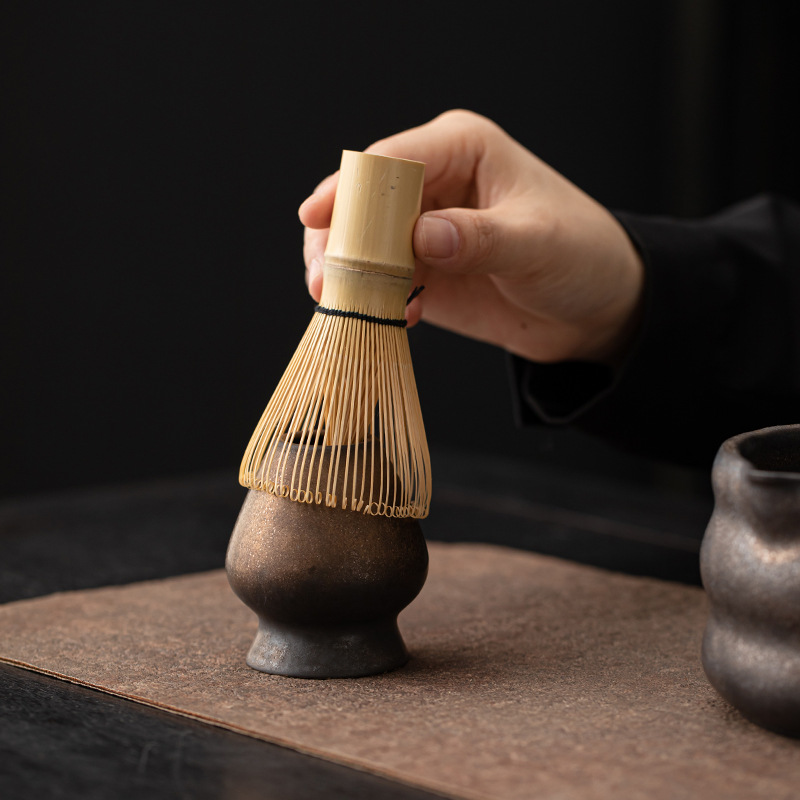 Bộ trà Matcha phong cách Nhật Bản Bộ bàn chải trà Baibenli Bộ dụng cụ đặt trà thời nhà Tống Bộ trà tre ba mảnh Sản phẩm mới xuyên biên giới