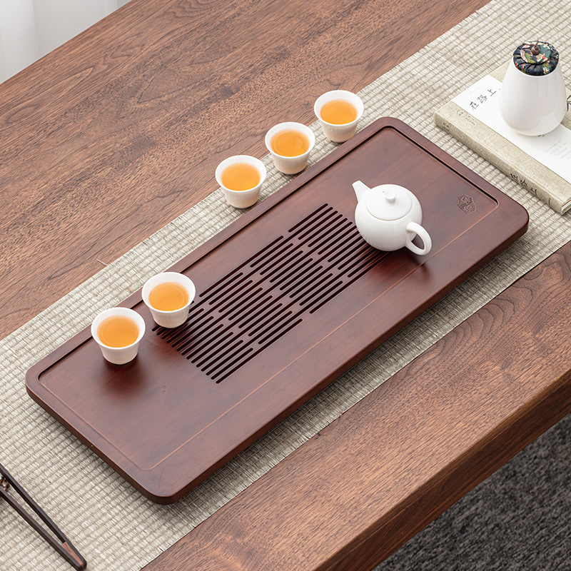 Bộ trà nhỏ văn phòng gia dụng bằng tre sang trọng, khay trà, Bộ trà kiểu trữ nước, khay trà Biển Trà Kiểu Nhật