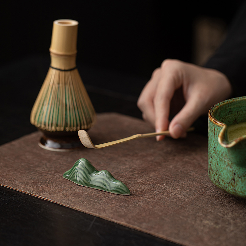 Bộ tám chiếc bát trà matcha màu chảy nung trong lò với miệng thông minh, dụng cụ pha trà bằng gốm sứ Nhật Bản, sàng bột, bộ lọc, phụ kiện cọ trà