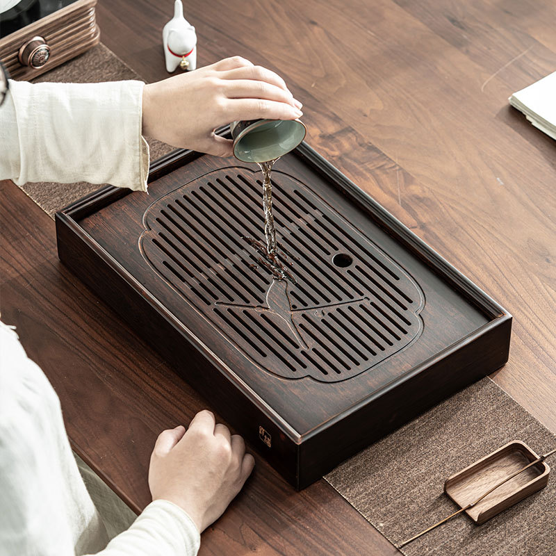 Khay trà tre núi cao Yanxi, bàn trà phòng khách cổ điển, khay pha trà hai công dụng đựng hàng cỡ lớn, vừa và nhỏ, khay pha trà khô, bàn trà
