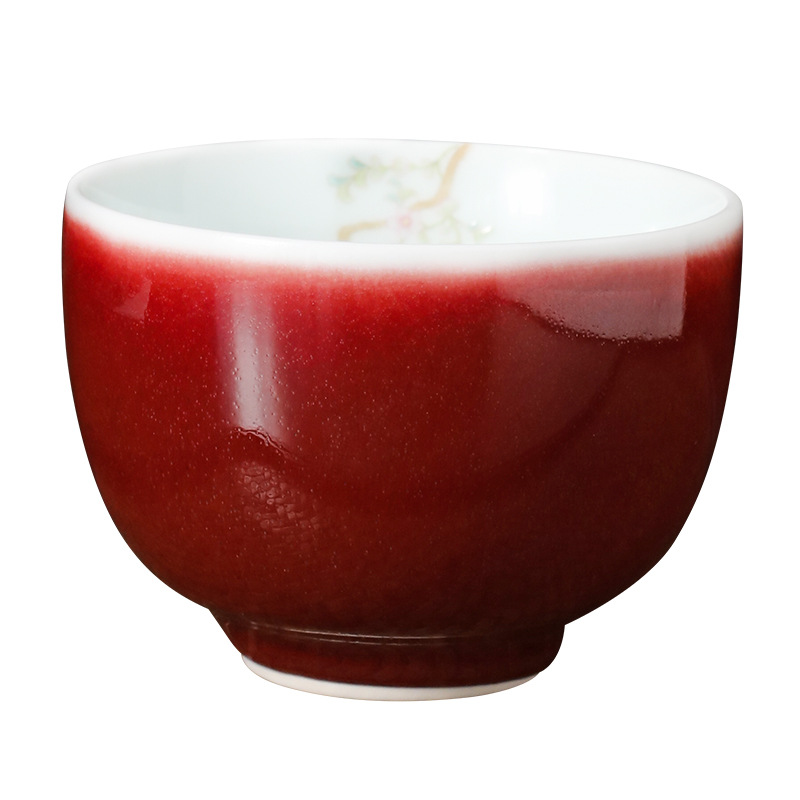 Cảnh Đức Trấn Lang tách trà đen handmade Jun lò gốm kung fu bộ trà cá tính Ji đỏ đơn chủ cốc vẽ tay