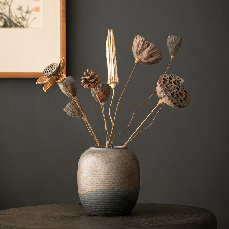 Bình đựng trà đá, Bình đựng đồ gốm thô thủ công kiểu Nhật, bình đựng trà dung tích lớn, Bình Đựng Trà kín kiểu cổ điển