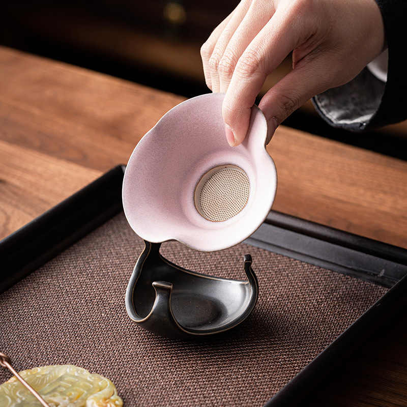 Lò nung thay đổi Dehua gốm lọc trà lọc trà lưới lọc trà tách nước trà Bộ pha trà gốm sứ Phụ kiện ngăn trà