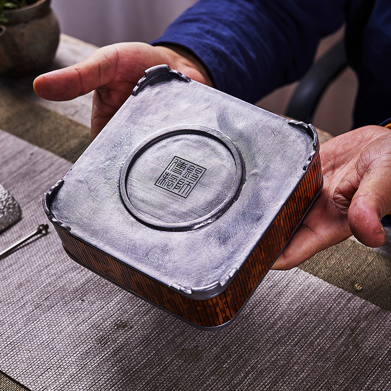 Ấm trà Da'antang, ấm trà thủ công bằng thiếc cũ, ấm trà, phụ kiện trà đạo, giá đỡ ấm trà
