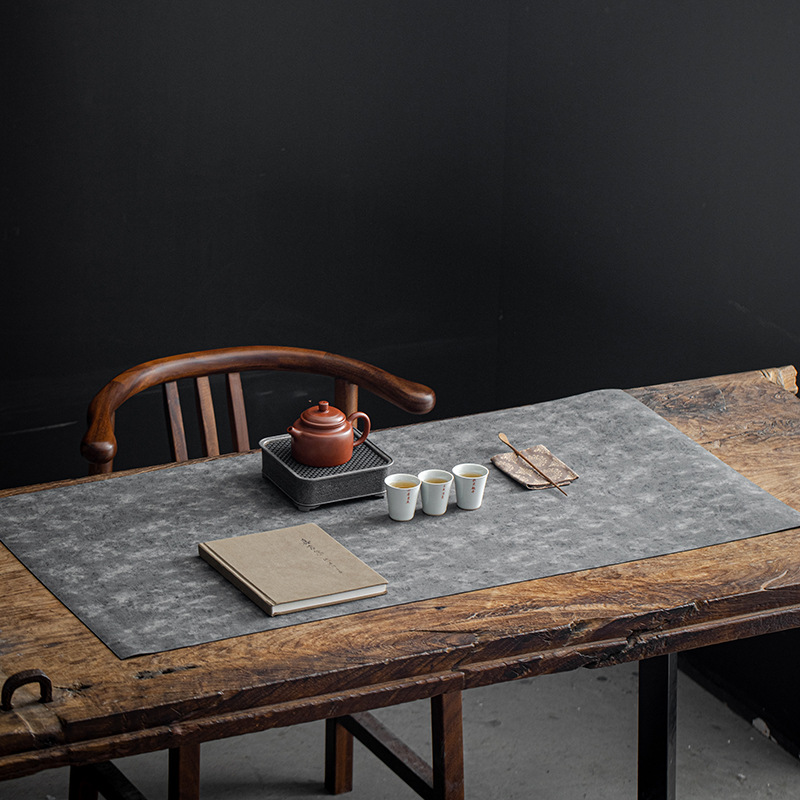Thảm trà bằng da kiểu Trung Đại An Đường, thảm bàn trà pha khô, bàn trà hai mặt cao cấp, vải chiếu trà, cờ trà thiền không thấm nước