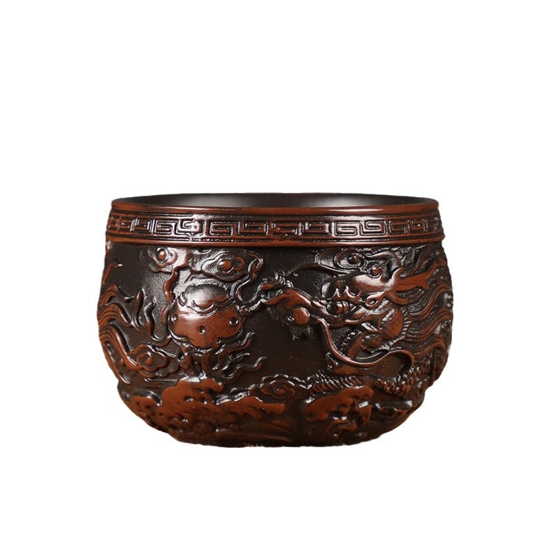 Cốc trà gốm tím Vân Nam Jianshui, cốc chủ nhân, cốc gốm tím Xianglong chạm khắc thủ công, cốc trà cỡ lớn chuyên dụng cá nhân