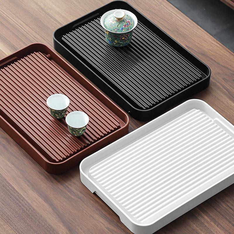 Khay trà kiểu Nhật, bàn trà nhỏ gia dụng, khay đựng trà melamine, để ráo nước, bộ trà Kung Fu hiện đại loại nhỏ, bàn pha khô
