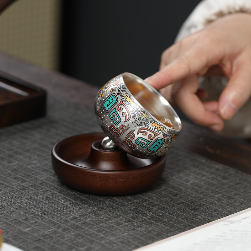 Bộ dụng cụ pha trà Kung Fu mạ bạc cao cấp, ấm bạc, cốc chủ nhân Trung Quốc, cốc trà, người lớn tuổi, bạn bè