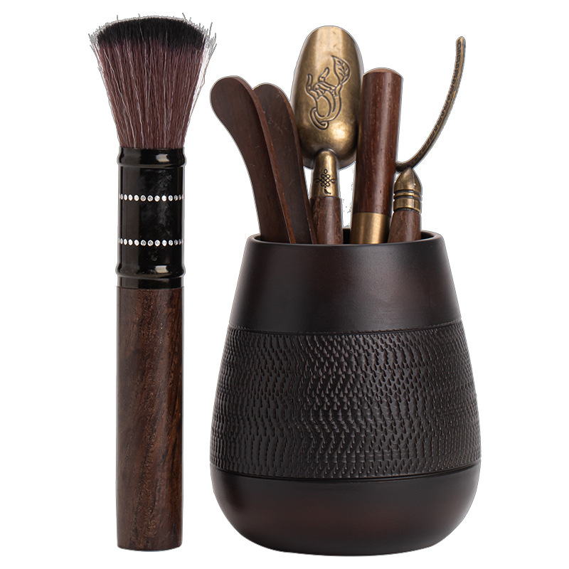 Trà đạo Gốm Tím sáu quý ông dao trà kẹp Trà thìa Trà thìa trà bút Dụng cụ pha trà Trọn Bộ Phụ Kiện Bộ trà gốm sứ