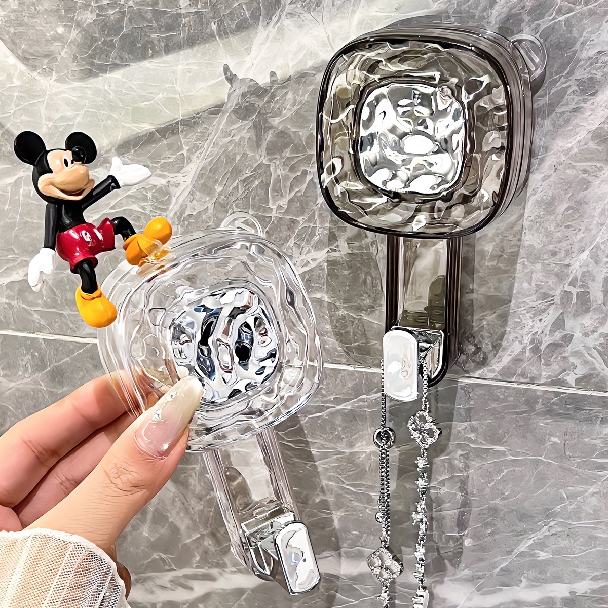 Móc cốc hút xoay, hút chân không mạnh, không đục lỗ, móc dính chịu lực mạnh, CỬA BẾP, phòng tắm phía sau, tường phòng tắm