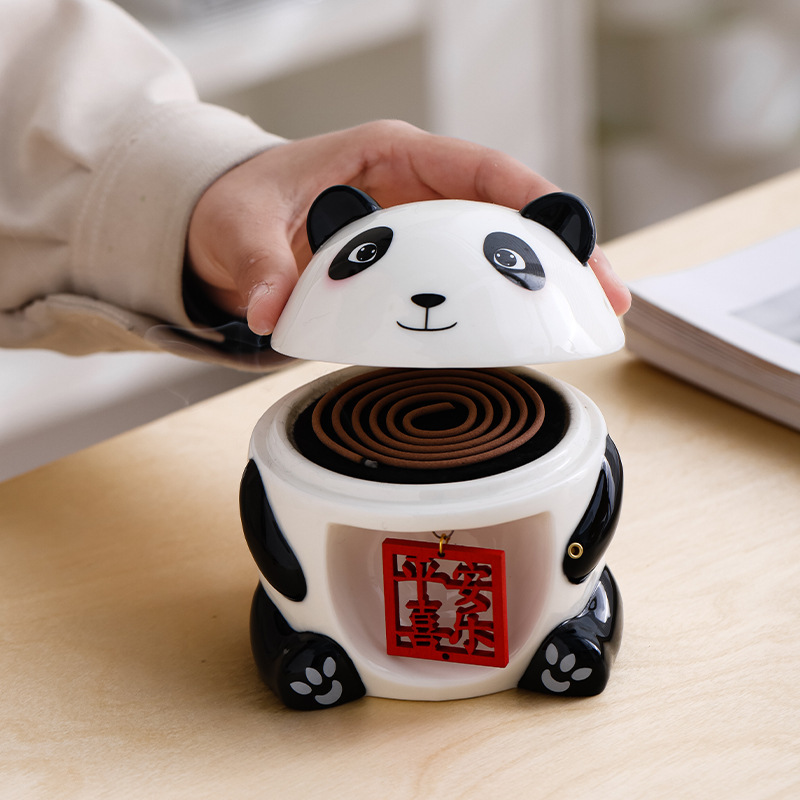 Gaishi Panda sáng tạo Dễ Thương Dây mini cắm hương Lư hương trong nhà Lư Hương Thiền