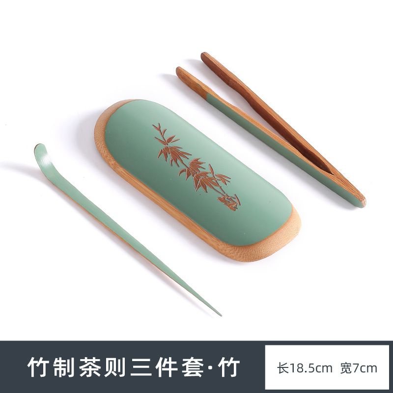 Nhà sản xuất bán buôn thìa trà tre lấy thìa cà phê thưởng trà sen phụ kiện Bộ trà Kung Fu trà đánh thức sáu quý nhân kẹp trà