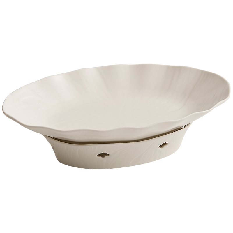 Nồi khô gốm sứ Dehua đĩa ăn gia dụng cảm giác cao cấp khách sạn câu lạc bộ nến bộ đồ ăn bộ bếp lá sen