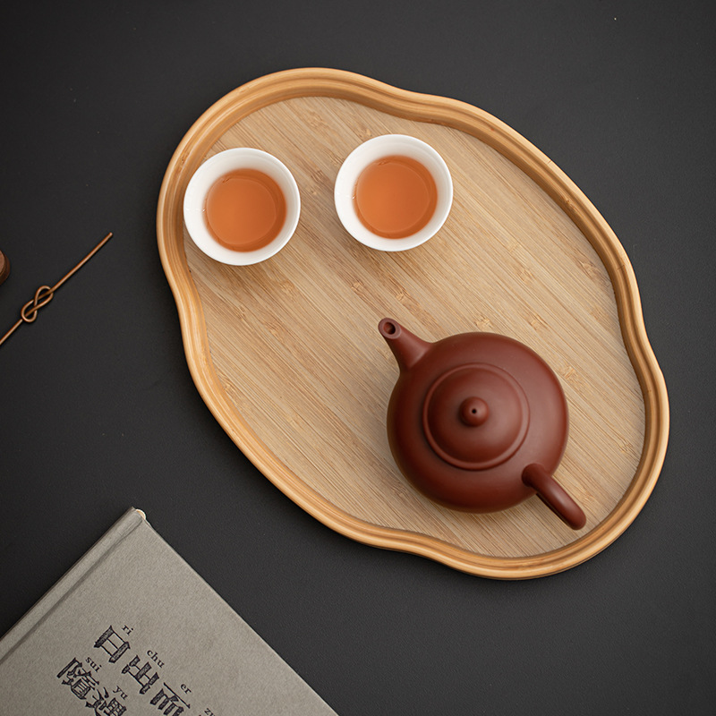 Khay giải khát khay trà hoa thu hải đường cổ điển khay trà bằng tre khay pha trà khô khay đựng trái cây khay đựng đồ trên bàn