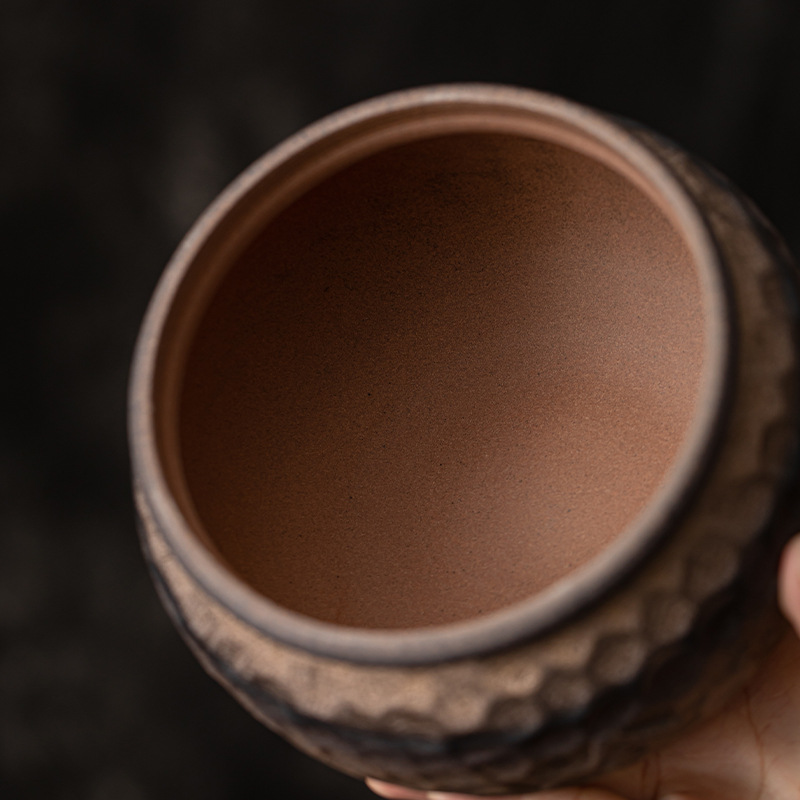 Cốc rửa trà Jianshui tráng men mạ vàng nung cổ xưa, thùng đựng bã trà lớn, phụ kiện bộ trà gốm thô cổ điển, thùng trà