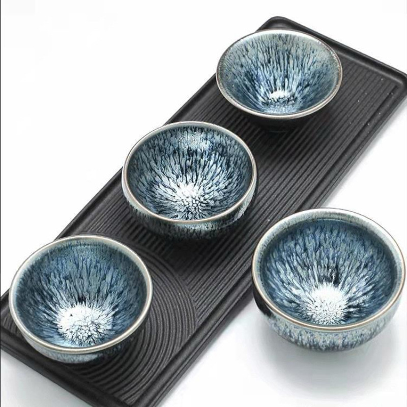 Mỏ nguyên thủy Jianyang Jianzhan Dabaihuangzhan General Cup thai nhi bằng sắt thủ công Bộ trà cốc trà cốc chủ sở hữu thay mặt cho