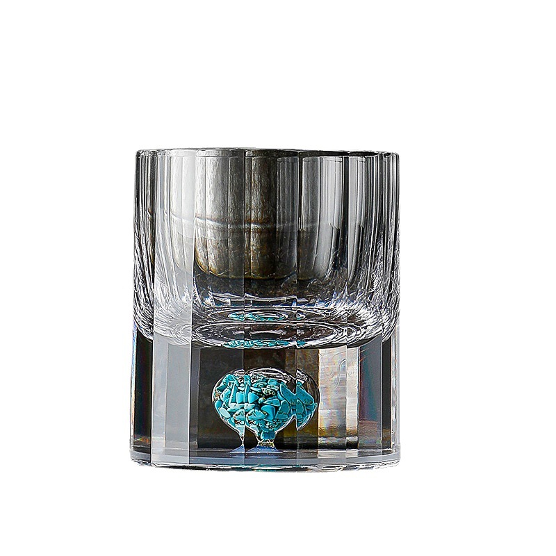 Ly nước thủy tinh sọc dọc kiểu Nhật, ly sake trong suốt, ly rượu whisky, ly trà, quà tặng ngày lễ