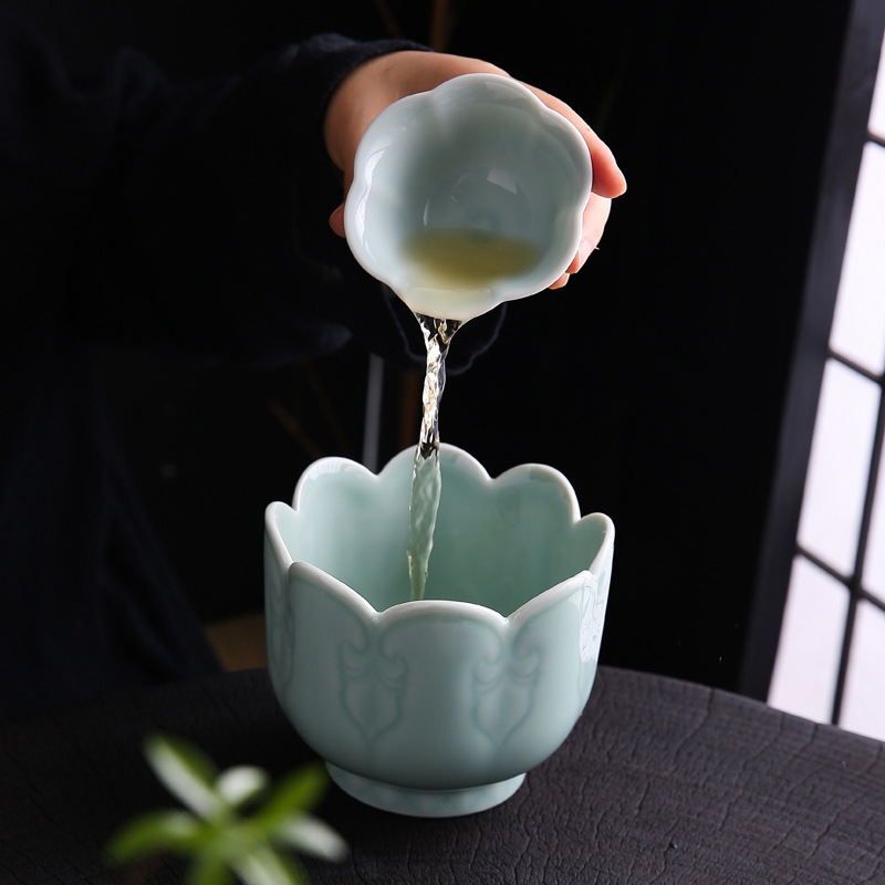 Đồ trà kiểu nhà Tống nhỏ ấm cầm tay Thiên Thanh Bình Rượu Bình gốm kiểu Trung Quốc thời Tống ấm trà giả Tống Bộ trà