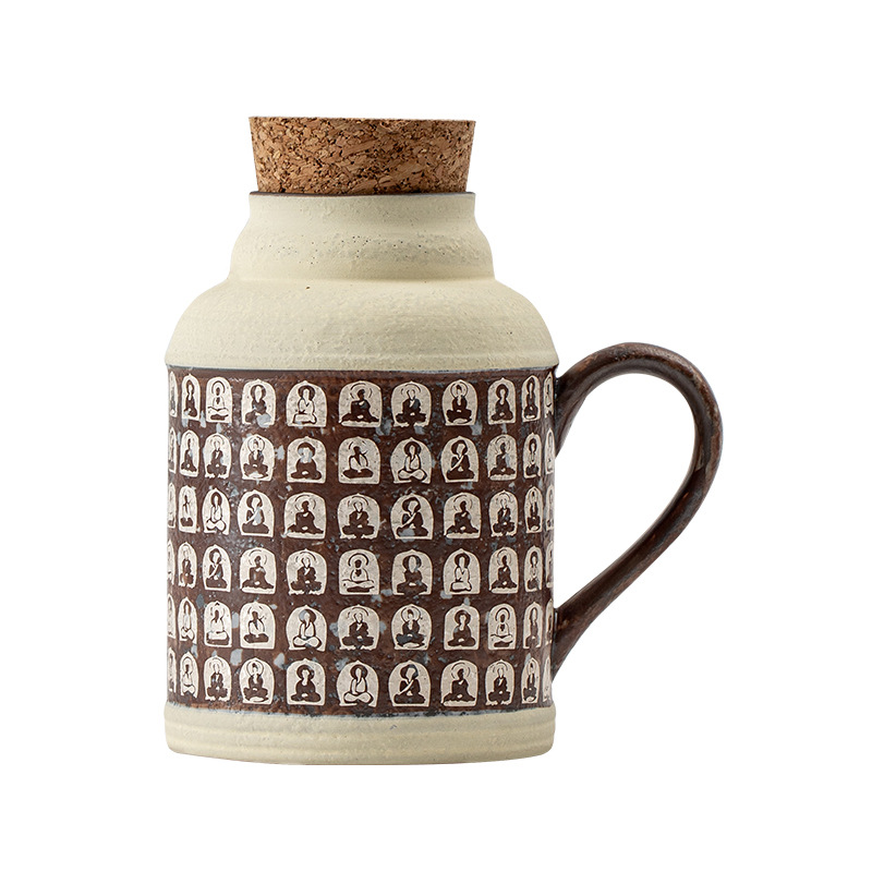 Ấm đun nước Đôn Hoàng Vạn Phật Ấm trà nghẹt gia dụng Ấm pha trà dung tích lớn bùn đá cũ Phụ kiện trà Kung Fu Bình giữ nhiệt