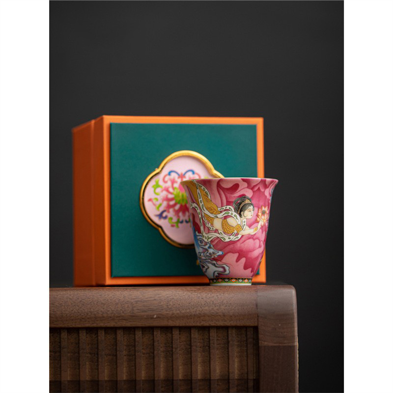 Phong cách Trung Quốc thủy triều Đôn Hoàng Feitian Master Cup Bộ trà Kung Fu Bộ trà men cao cấp Cốc đặc biệt cá nhân Bán buôn quà tặng