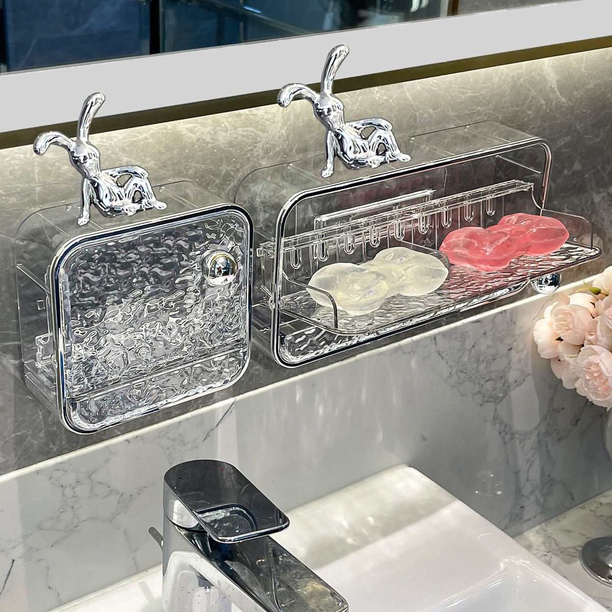 Hộp đựng xà phòng Kiểu Nhật Hộp đựng xà phòng không đục lỗ Hộp đựng xà phòng Kiểu treo tường 2023 gia dụng kiểu mới giá để xà phòng đựng ráo nước