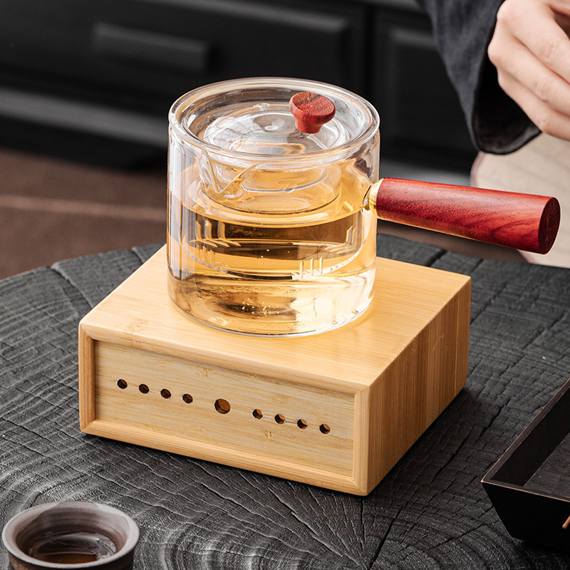 Nến ấm trà đun trà cơ sở trà nướng Bộ trà tre bếp trà có giá đỡ nến bàn trà đun trà kiểu Nhật ấm trà