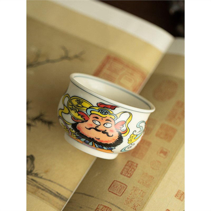 Cốc túi tiền quốc triều Fu Lu Shou Xi Cai cốc chủ nhân cốc đơn gốm sứ cốc trà cốc gia dụng bộ trà Kung Fu cốc trà