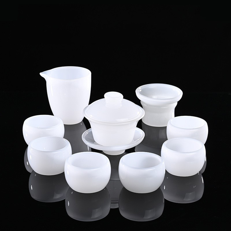 Bộ ấm trà tráng men mới 2024, cốc trà Kung Fu sang trọng nhẹ, bát có nắp gia dụng, hộp quà pha trà cao cấp cao cấp bán buôn