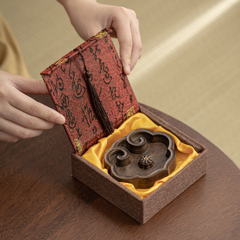 Ruyi nhang Đài Loan nhang cơ sở hương gỗ óc chó cắm hương đồ trang trí khay hương khay hương lư xông hương trầm hương