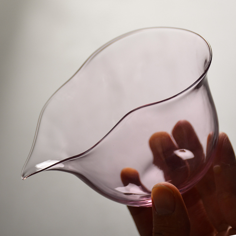 Dụng cụ chia tách trà hồ lô màu hồng Cốc trà thủy tinh chịu nhiệt dày kiểu Nhật