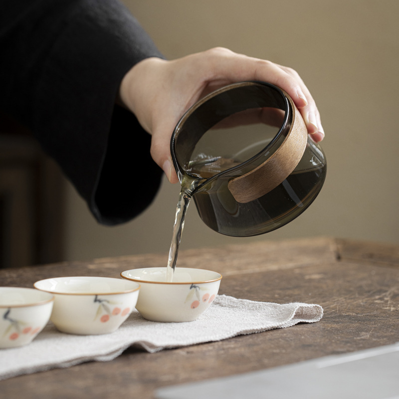 Đồ gốm vẽ tay di động cốc khách nhanh một ấm ba cốc đựng ngoài trời xách tay bộ trà kungfu bộ trà du lịch