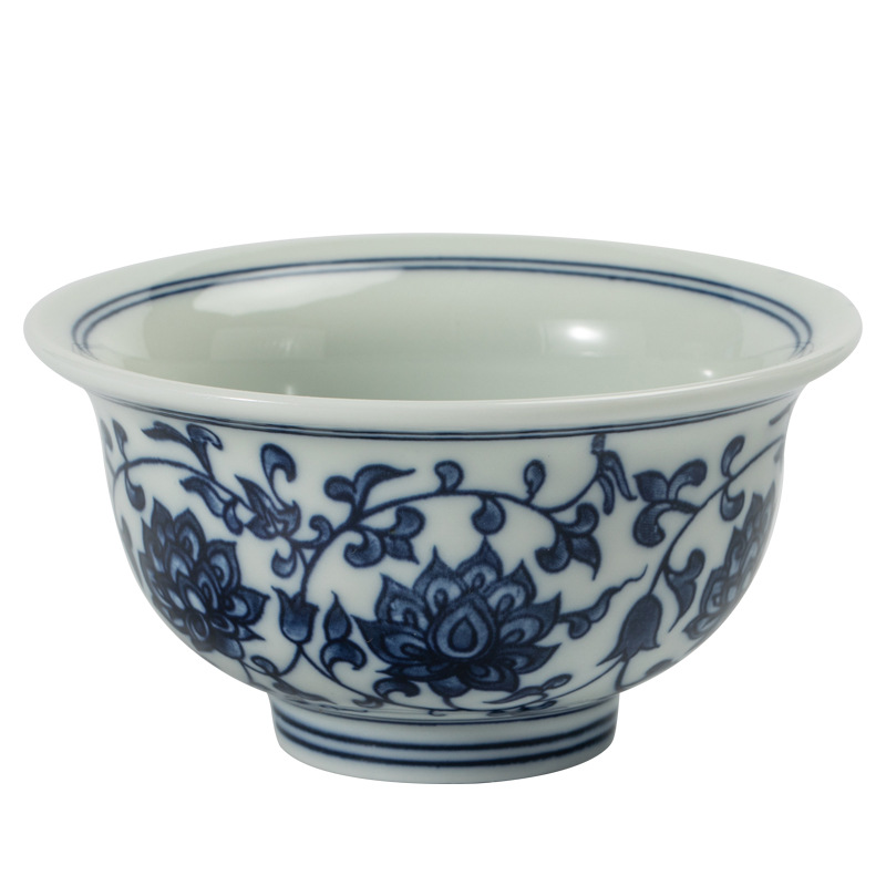 Nguyên bản được khắc lại bằng men màu xanh và trắng, cốc ép hoa sen, cốc chủ gốm, cốc trà dung tích lớn, cốc trà cổ
