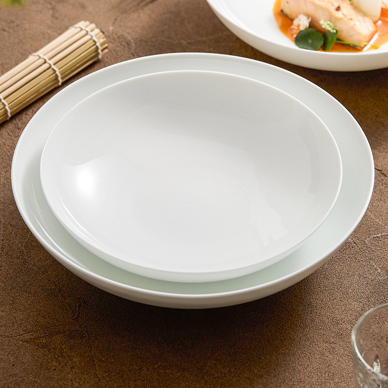 Dehua Trung Quốc Baijiangshan Datangwan Khách sạn Thương mại Cá ngâm chua Bát lớn Bát lớn Gốm sứ Thịt lợn Luộc Bát lớn Bát tròn