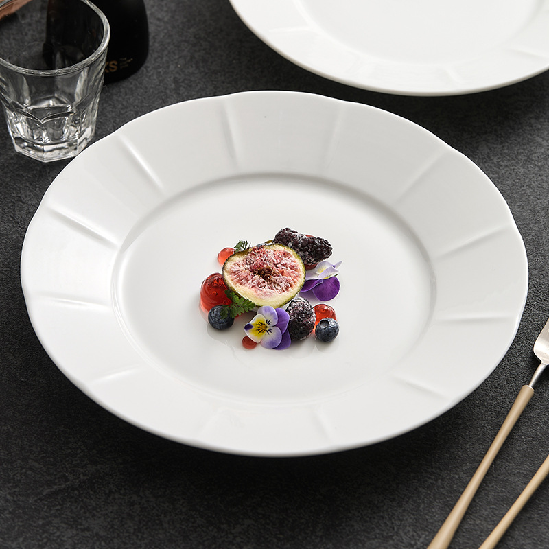 Đĩa gốm, đĩa ăn phương Tây cao cấp, đĩa ăn sáng nhà hàng khách sạn sáng tạo, đĩa ren, đĩa tráng miệng, đĩa tráng miệng