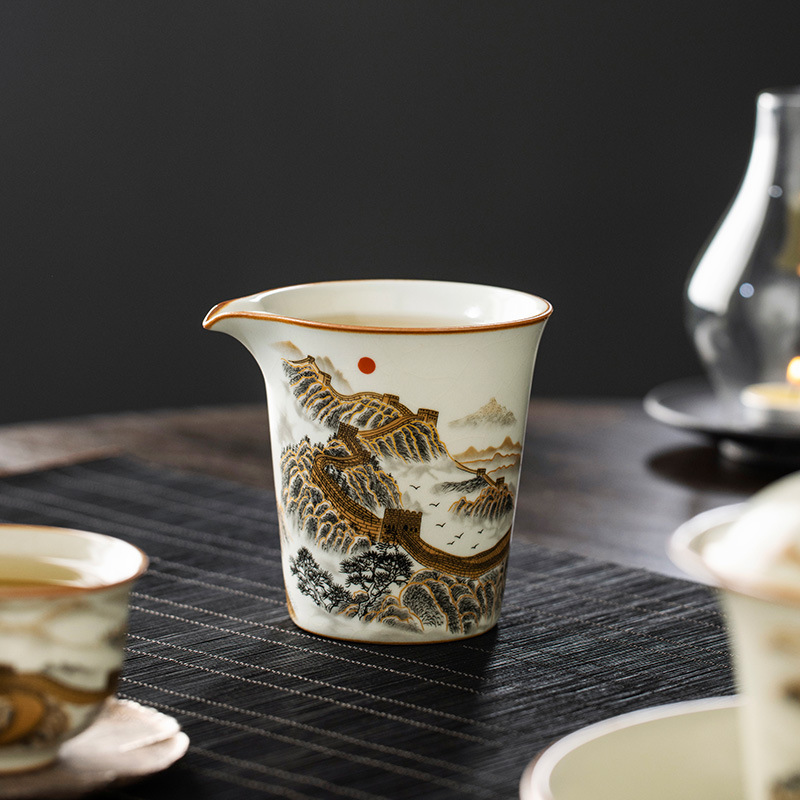 Cốc miệng đại bàng Ruyao Great Wall Cốc biển trà cao cấp mẫu mới 2025 cốc trà đồng nhất tách trà phụ kiện bộ trà