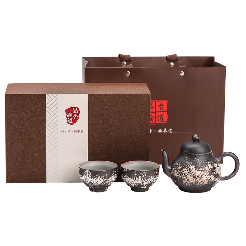 Wabi-Im lặng Vật Fanqing Bộ ấm trà một ấm hai tách Bộ trà Kung Fu cổ điển gia dụng làm quà tặng