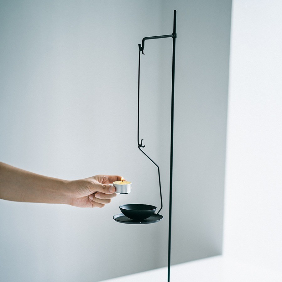 Bàn nến sắt rèn làm bằng tay Bàn nến sắt rèn cổ điển sáng tạo kiểu Nhật Bản Bàn trang trí phụ kiện trà đạo phòng trà