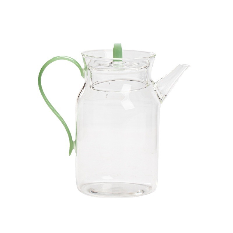 Ấm trà thủy tinh chịu nhiệt Borosilicate phong cách Nhật Bản ấm trà hoa trà xanh nhỏ ấm giả Song cầm ấm chén công bằng pha trà có lưới lọc