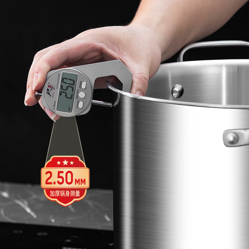 Nồi canh inox Lejvậy 316 nguyên khối, nồi nấu cháo dày và cao, nồi gà hầm hai tai lưới hấp