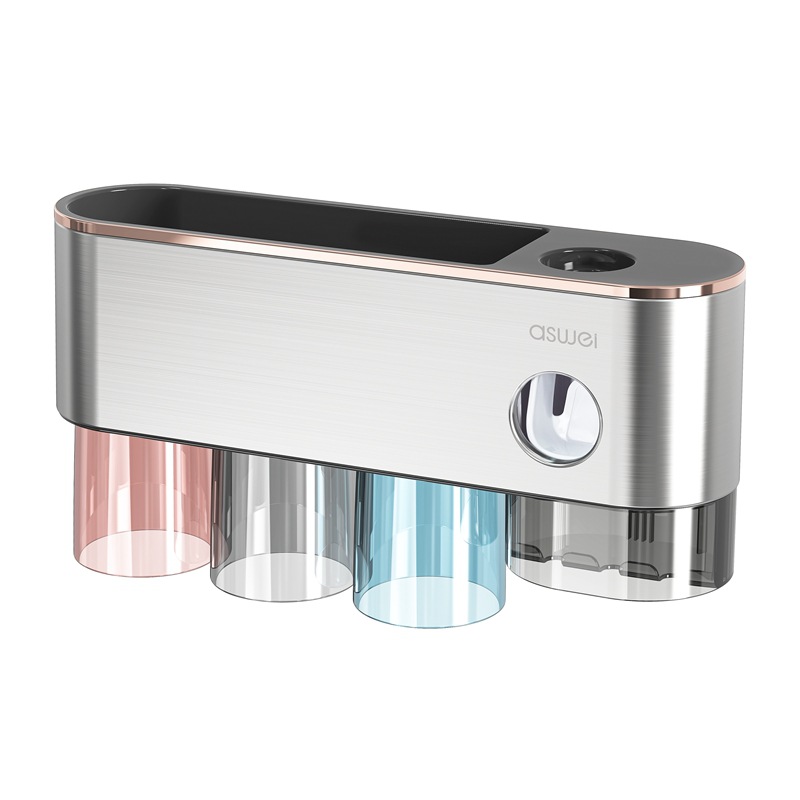 Giá để bàn chải đánh răng, cốc nước súc miệng không đục lỗ, Cốc đánh răng, kệ treo tường phòng tắm, giá treo nhà bằng điện