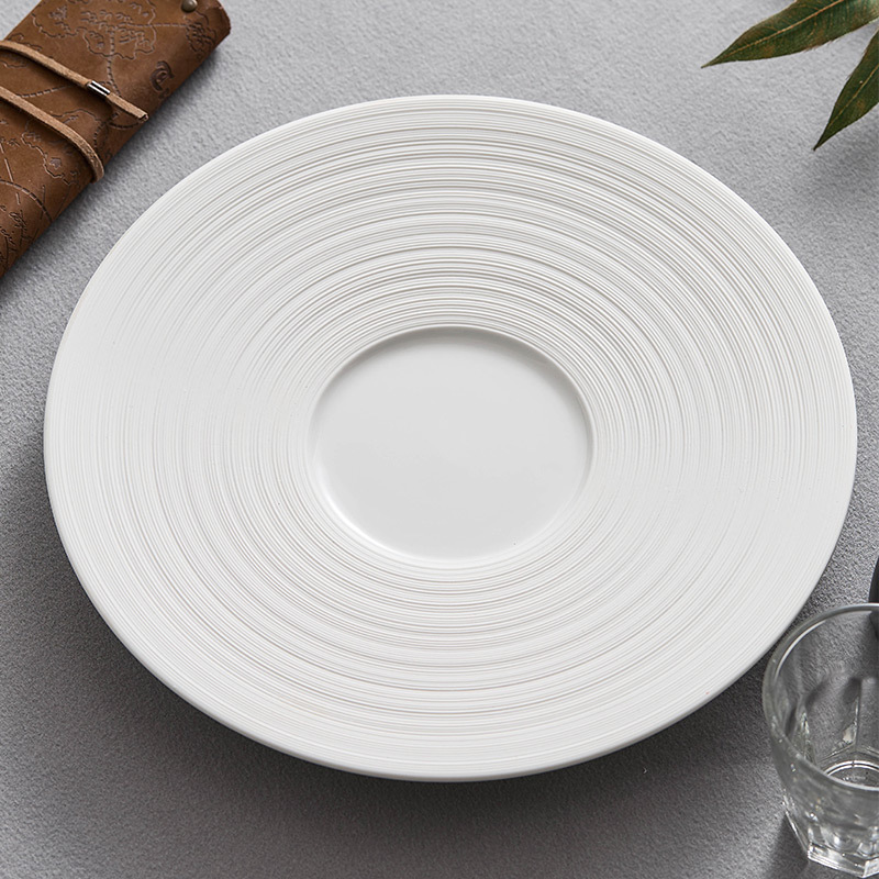 Đĩa đồ ăn phương Tây bằng gốm chải, đĩa súp, đĩa gia dụng, bộ đồ ăn khách sạn cao cấp, đĩa nghệ thuật, đĩa tròn, đĩa đặc sản