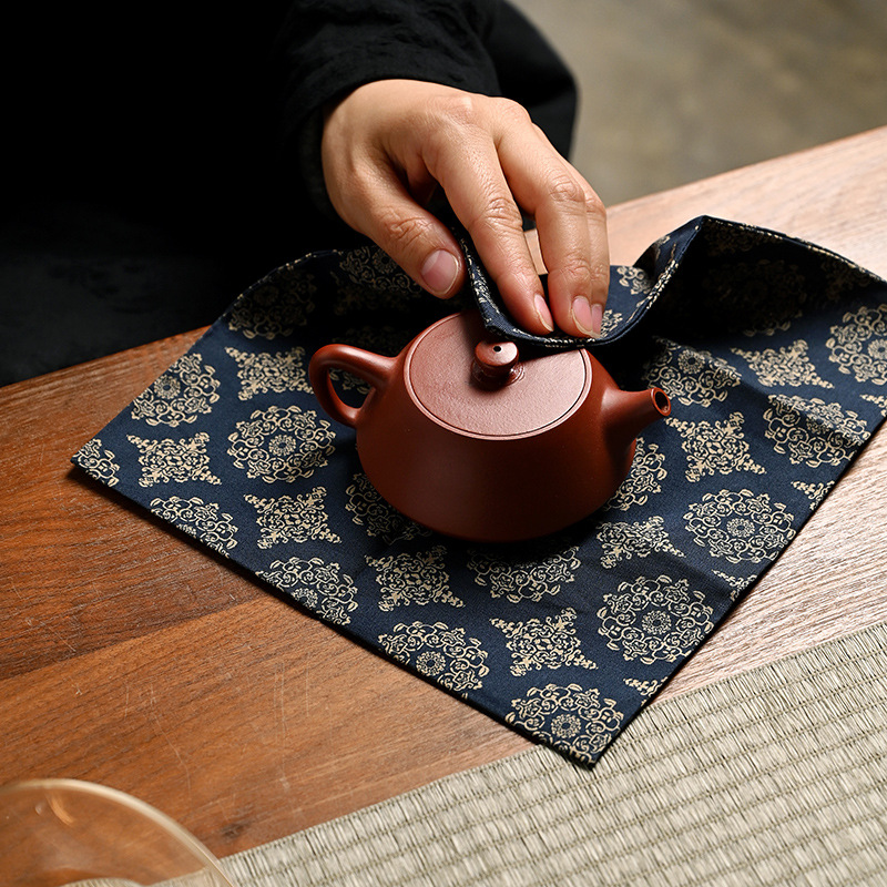 Khăn trải trà cotton lanh thấm nước cao cấp dày trải trà đạo trà đạo Khăn trải bàn chuyên dụng Khăn trải bàn khăn lau khăn trải bàn