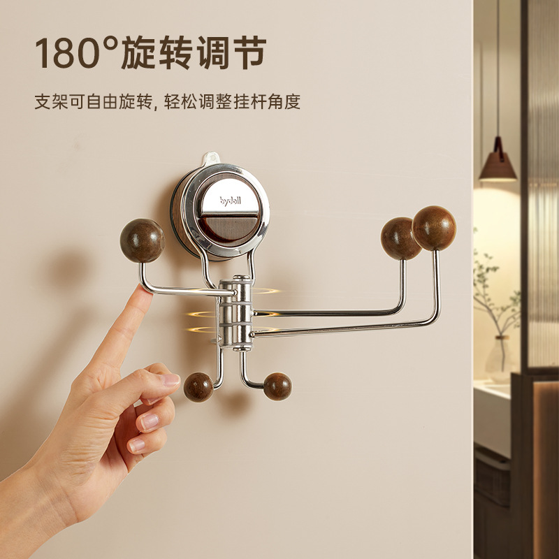 Móc treo cốc hút chân không bydoll treo tường phòng tắm kiểu cổ phía sau cửa không đục lỗ móc treo quần áo chịu lực